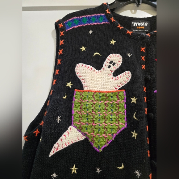 Colorful Halloween Themed Vest, Size 2X - Picture 3 of 6